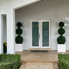 Dreifachkugel-Topiary mit großem Fiberglas-Topf